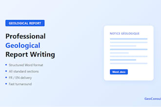 write a professional geological report or notice
