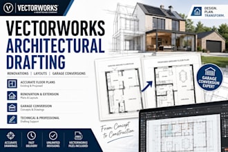 create vectorworks architectural drawings for renovations and residential layout