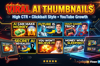 design ai clickbait thumbnail, clickbait youtube viral thumbnail