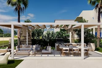 do backyard landscape rendering, outdoor landscape design 3d garden patio