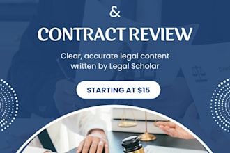 write professional legal content and review contracts