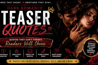 write dark romance teaser quotes readers obsess over
