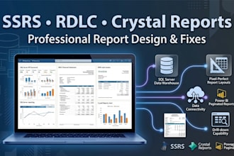 design and fix ssrs, rdlc, crystal and paginated reports