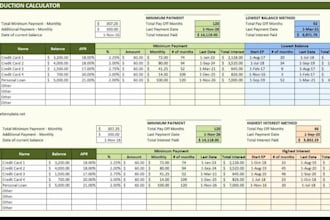 create debt payoff excel spreadsheet etsy template and tracker CSV