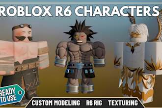 model, texture and rig a premium r6 character for roblox
