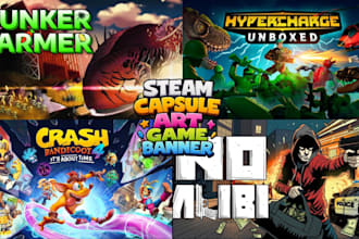 draw 2d steam capsule art game cover steam overlay banner design illustration