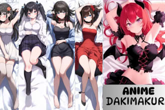 draw custom nsfw anime dakimakura body pillow design waifu pillow custom print