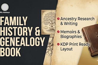 research and write a custom family history book or genealogy