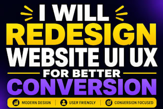 redesign website UI UX for modern user experience and higher conversion