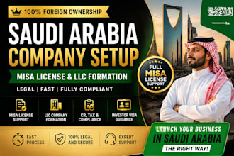 handle saudi arabia company formation and misa license setup