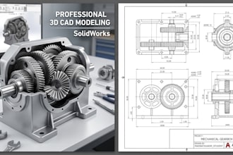 design professional 3d mechanical parts and gears in solidworks