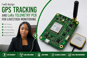 design gps tracking and lora telemetry pcb for livestock monitoring