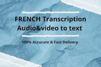 transcribe 30 minutes of french audio or video to text