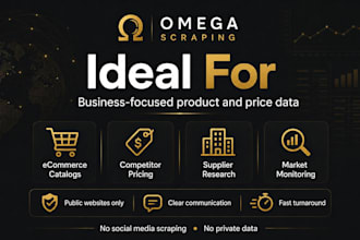 scrape product and price data into excel, CSV or json
