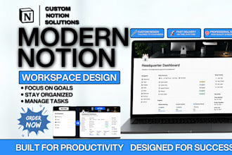 build design or redesign modern notion workspace notion database asana trello