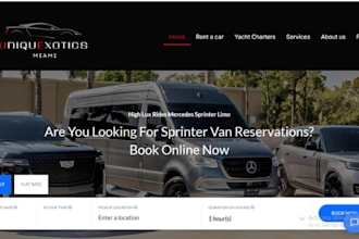redesign luxury car rental yatch rental booking website car dealership
