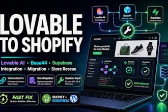 lovable to shopify base44 to shopify fix lovable ai rork ai app replit supabase