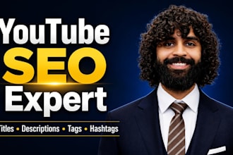 write SEO optimized youtube titles, descriptions, tags and hashtags