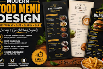 design mordern restaurant food menu cafe menu and digital menu