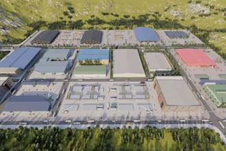 render 2d master plan,remodel factory complex, storage building,warehouse design