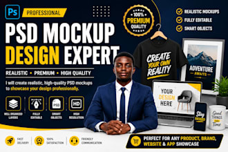 design editable PSD mockup templates for clothing and products