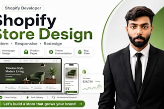 design or redesign a modern responsive shopify store