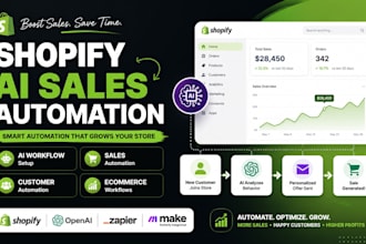 setup shopify ai sales automation using openai, zapier and make