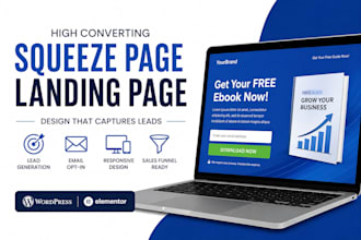 design high converting squeeze page landing page for lead generation
