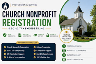 register church nonprofit and apply 501s3 tax exempt, form 1023ez 1023 ein