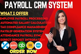 build payroll crm system paychex flex gusto quickbooks rippling remote deel xero