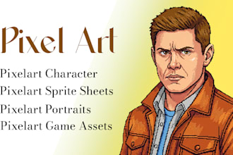 do pixel art characters portraits and assets illustration