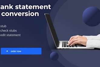 convert bank statement,stub and checkstubs pdf to editable format