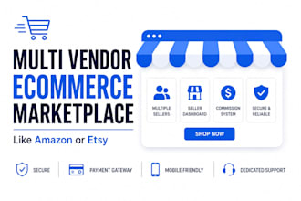 build mobile responsive multi vendor ecommerce marketplace website multivendor