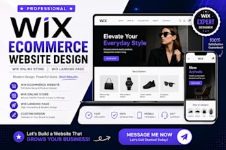 design wix ecommerce website, wix online store, wix landing page