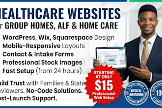 design healthcare website for group home, alf, and home care