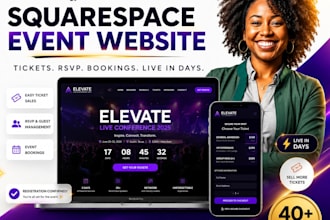 build squarespace event website with rsvp ticket website scheduling wedding