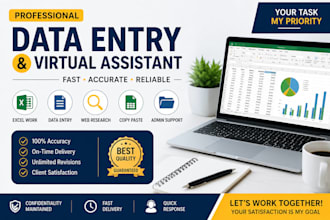 data entry web research and excel services