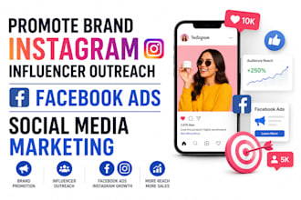 promote brand instagram influencer outreach facebook ads social media marketing
