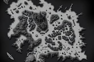 vector map illustration custom map design dnd game map city site map fantasy map