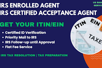 get your itin number as irs certified acceptance agent caa