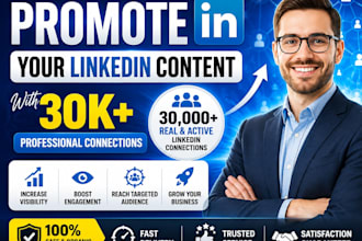share, repost, and promote your linkedin content with 30k connections