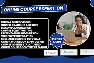 create online course content and videos, presentation for your course