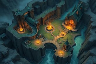 create a jaw dropping fantasy, board game, or dnd map illustration