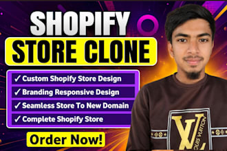 clone, copy, redesign and duplicate shopify store professionally