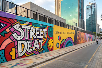 create colorful graffiti illustration and street art design