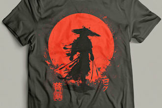 do a japanese t shirt illustration