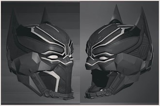 photorealistic cosplay armo 3d helmet mask and miniature stl