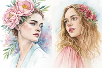 create hand painted watercolor art and portraits