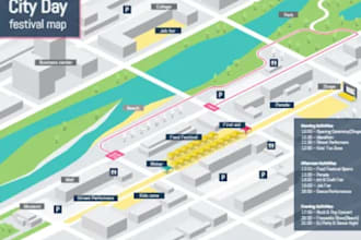 design custom vector event map venue festival map location map illustration