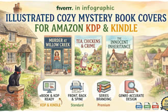 design a cozy mystery book cover for amazon KDP or kindle
